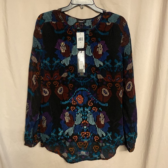 NWT Tolani Caitlyn Long Sleeve Top Size XL Color Black-Multi - Picture 2 of 13